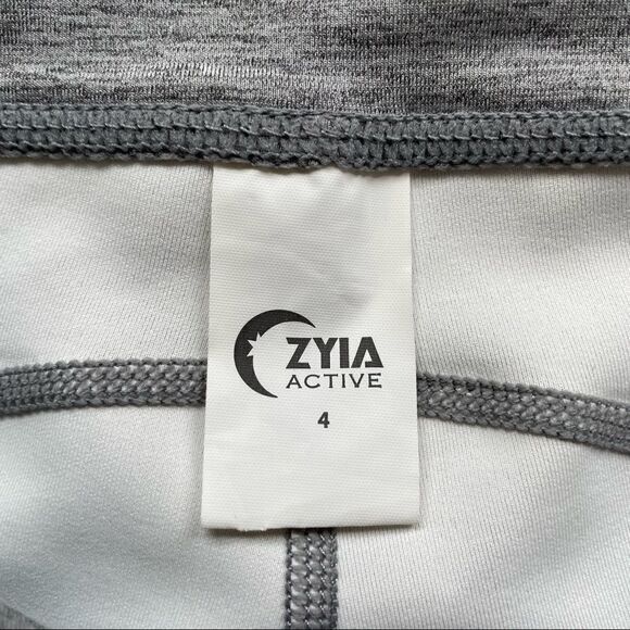 Zyia Active Gray/Green Striped Leggings - Size: 4 - Picture 3 of 11